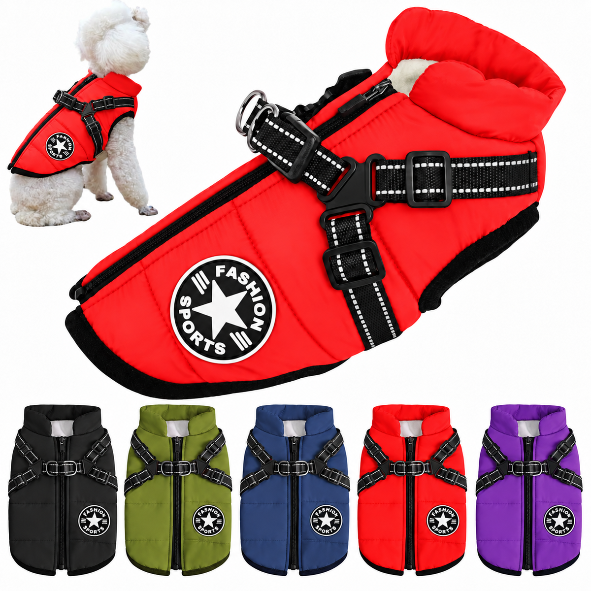 TassVarm™ – Varm hundjacka med sele